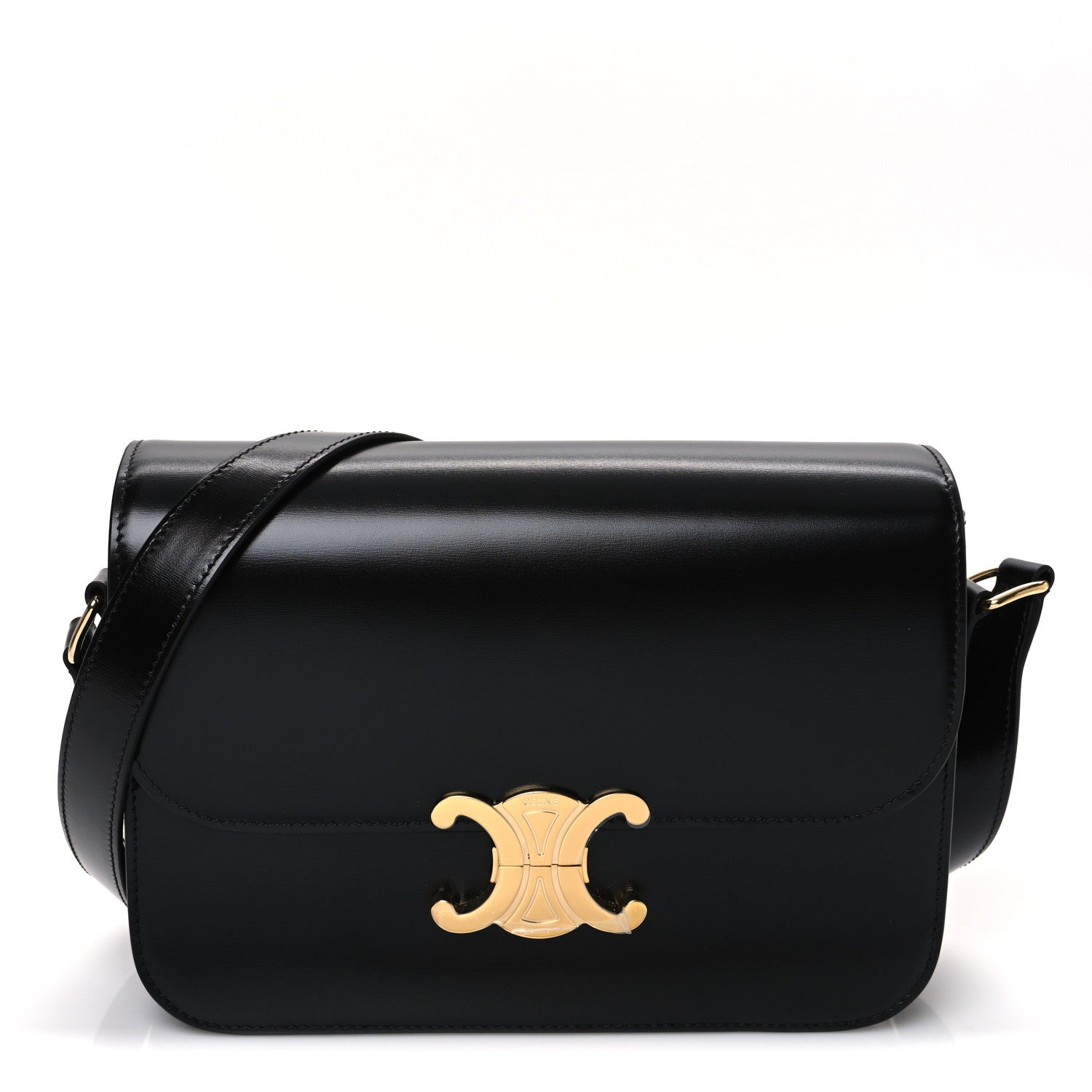 Shiny Calfskin Medium Triomphe Black