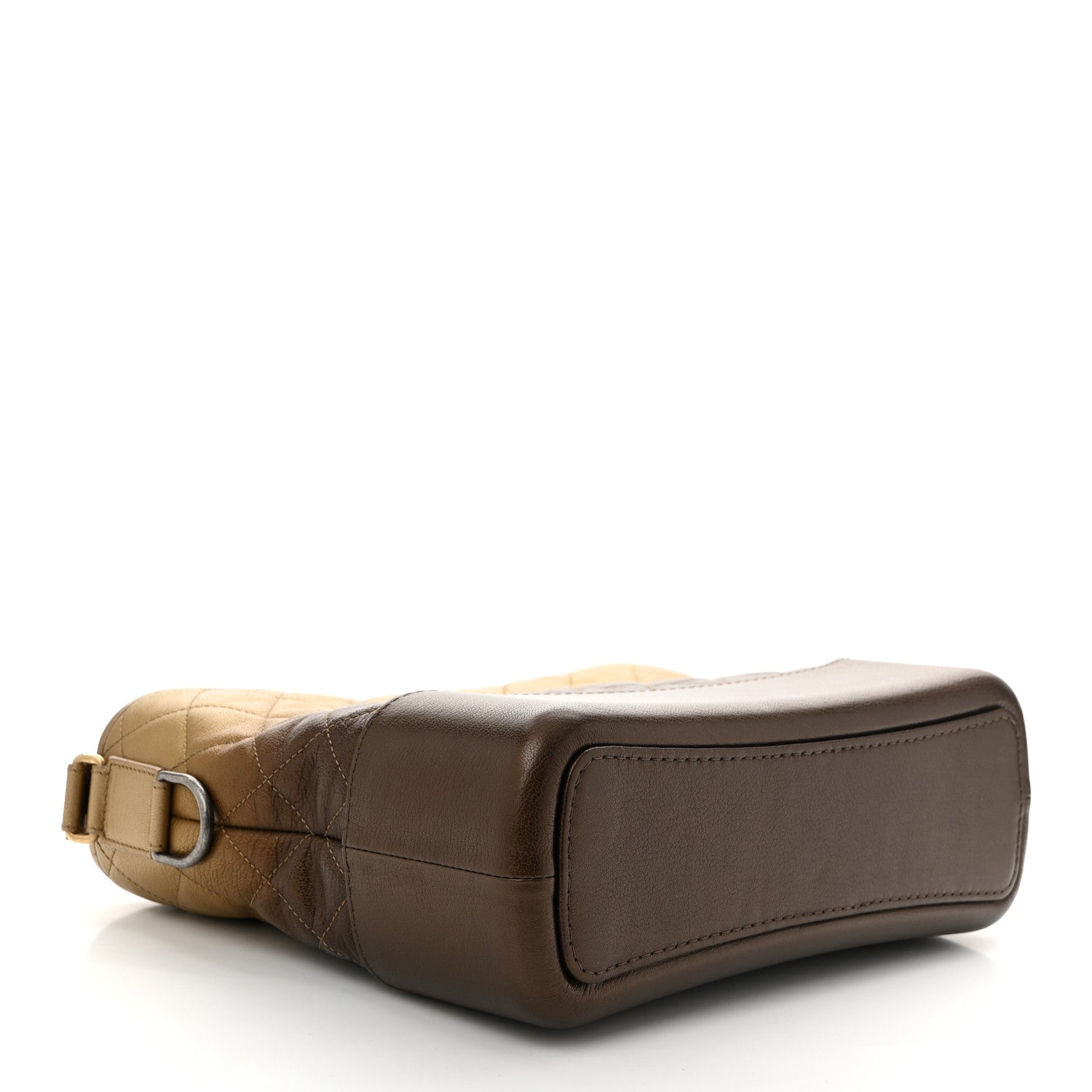 Metallic Goatskin Quilted Medium Gabrielle Hobo Dark Gold Bronze