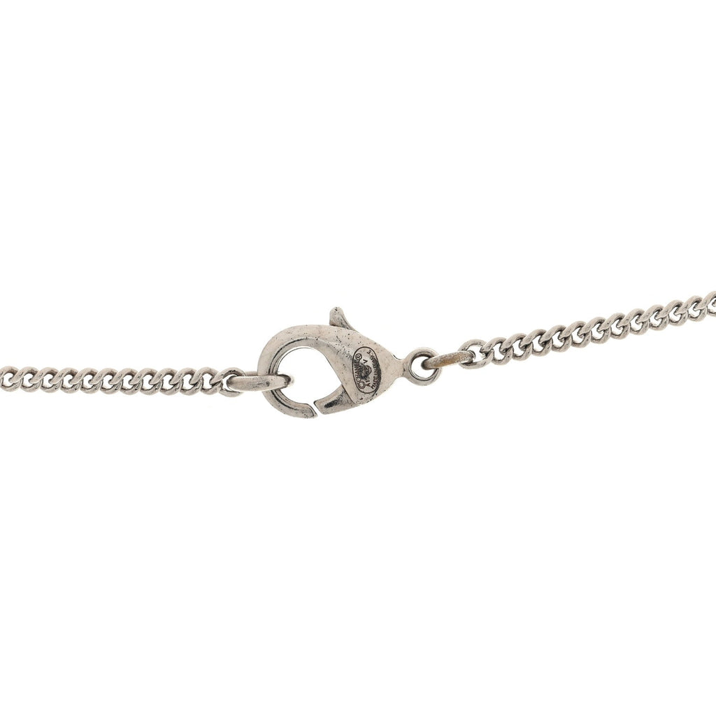 Crystal Emoji Choupette Cat Pendant Necklace Silver