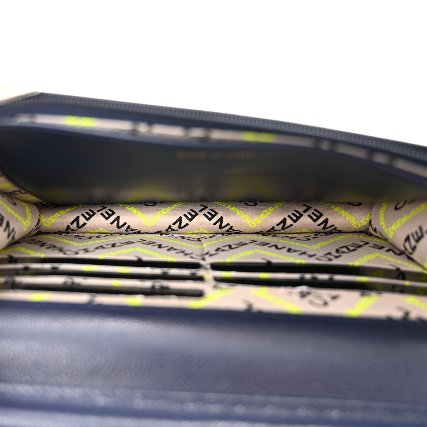 Caviar Quilted Hammered CC Wallet on Chain WOC Navy Blue