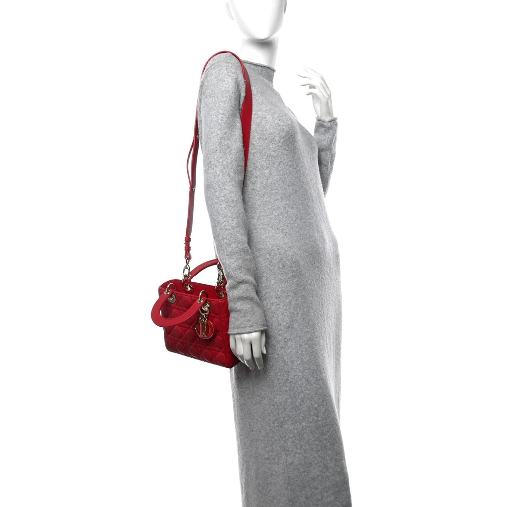 Lambskin Cannage Small My ABCDior Lady Dior Fraise
