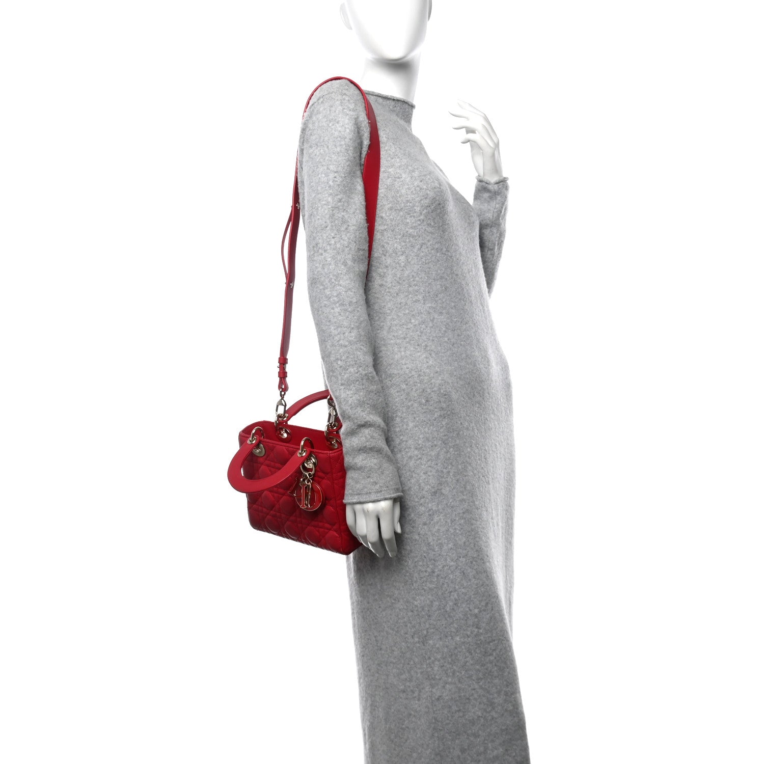 Lambskin Cannage Small My ABCDior Lady Dior Fraise