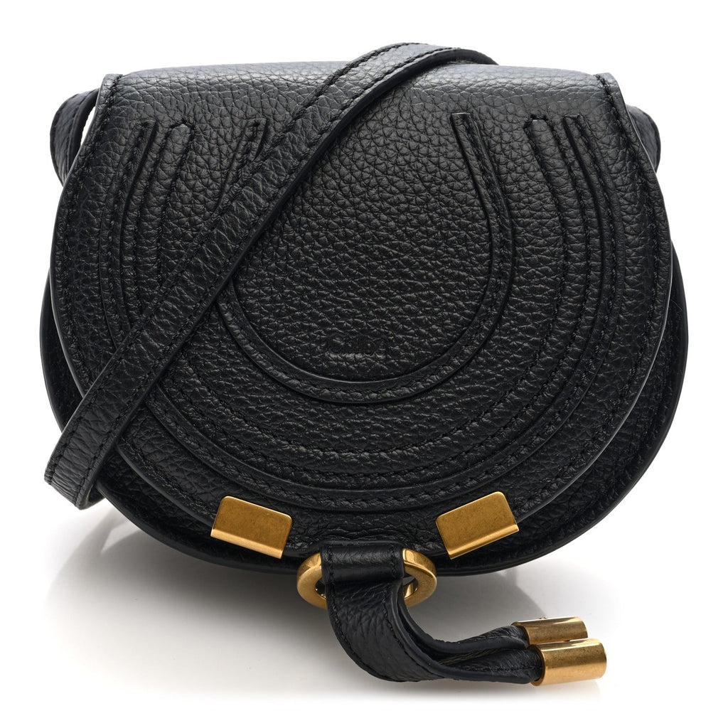 Calfskin Nano Marcie Saddle Bag Black