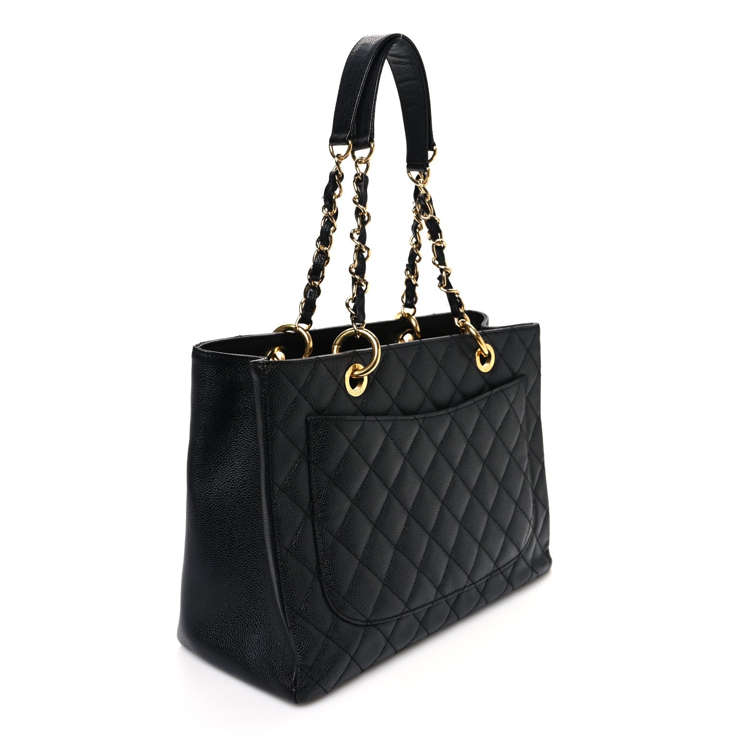 Caviar Quilted Grand Shopping Tote GST Black