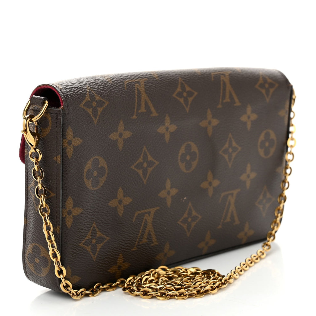Monogram Pochette Felicie Chain Wallet Fuchsia
