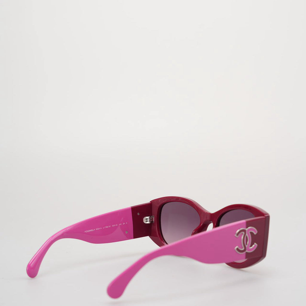 Chanel Oval Sunglasses CH5524 Red and Pink