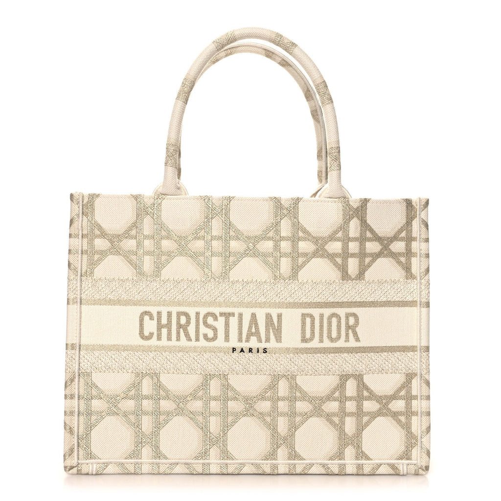 Canvas Embroidered Medium Book Tote Gold Multicolor