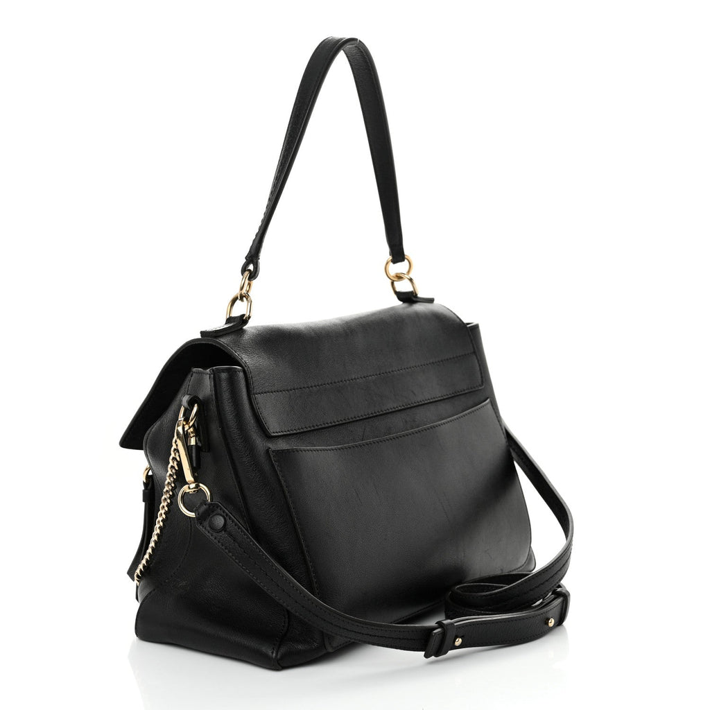 Calfskin Medium Faye Day Shoulder Bag Black