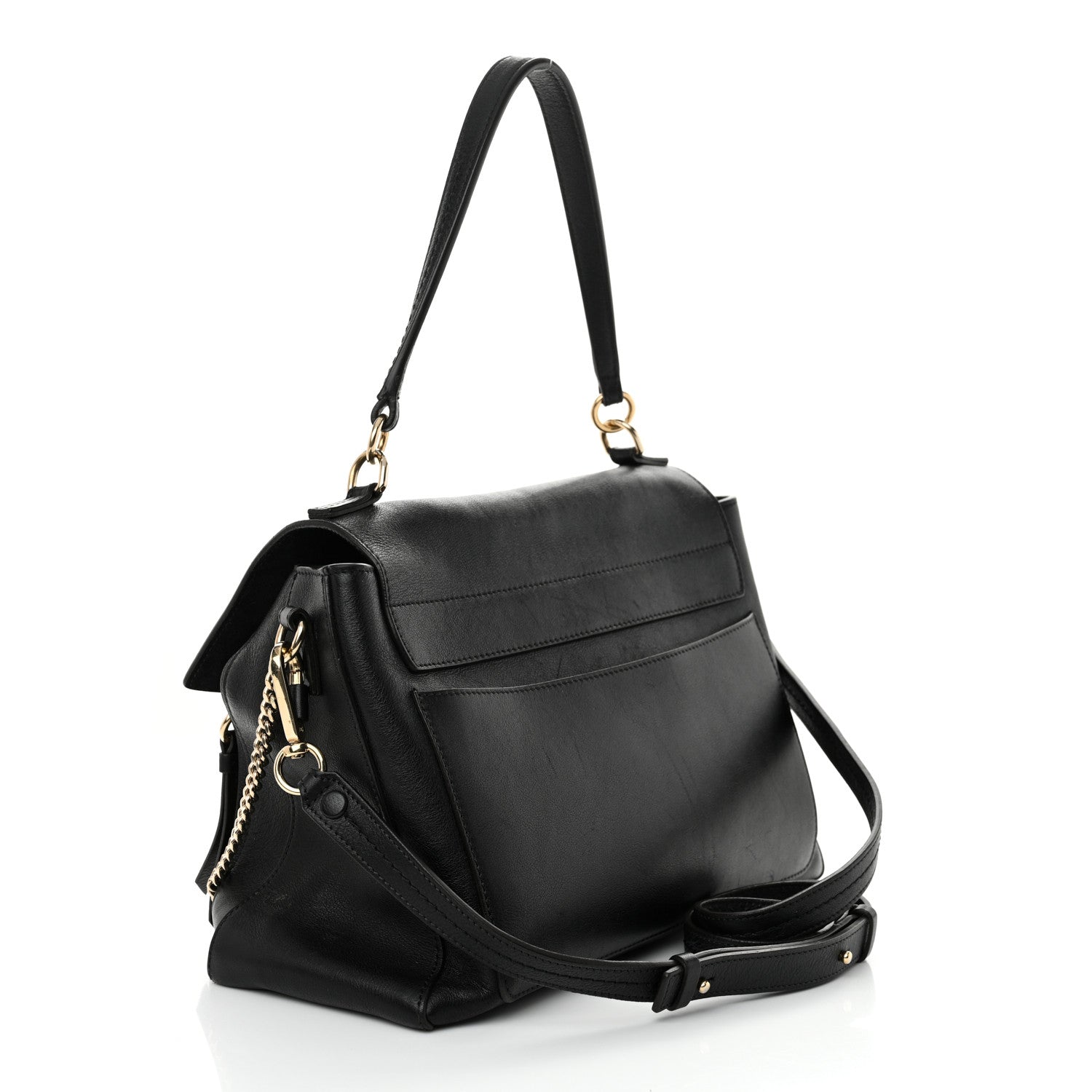 Calfskin Medium Faye Day Shoulder Bag Black