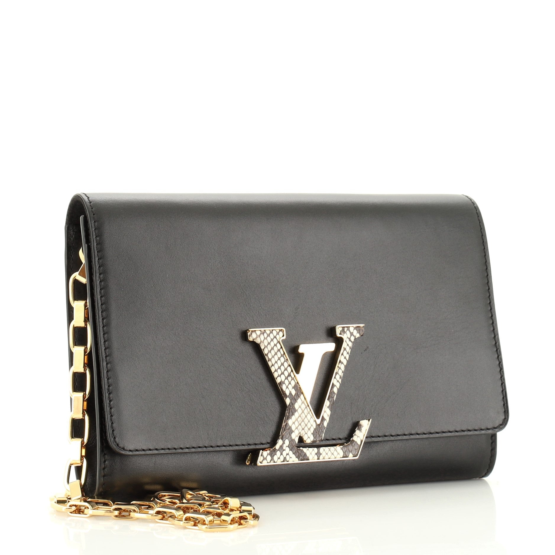 Chain Louise Clutch Leather with Python GM