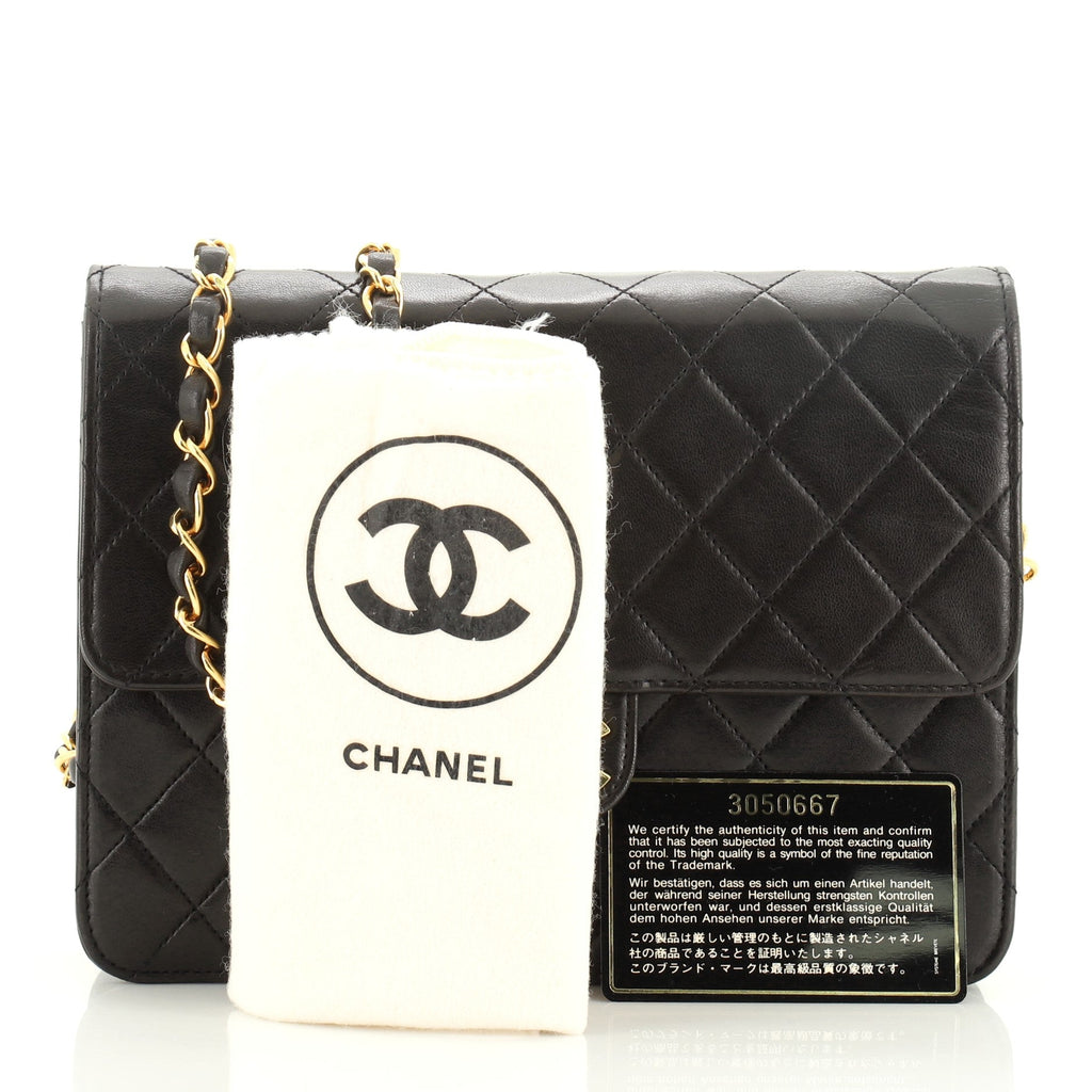Vintage Clutch with Chain Quilted Leather Small