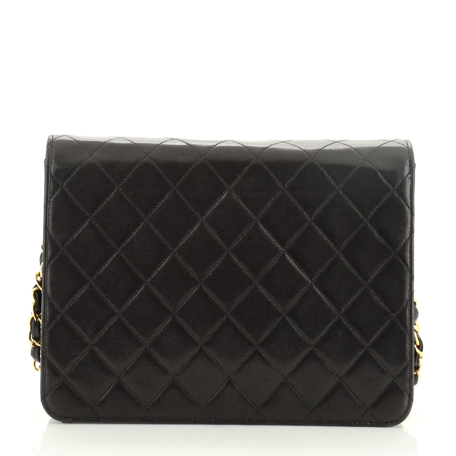 Vintage Clutch with Chain Quilted Leather Small