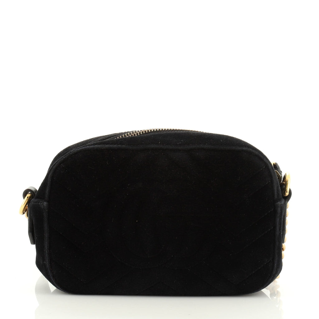 GG Marmont Shoulder Bag Crystal Embellished Matelasse Velvet Mini