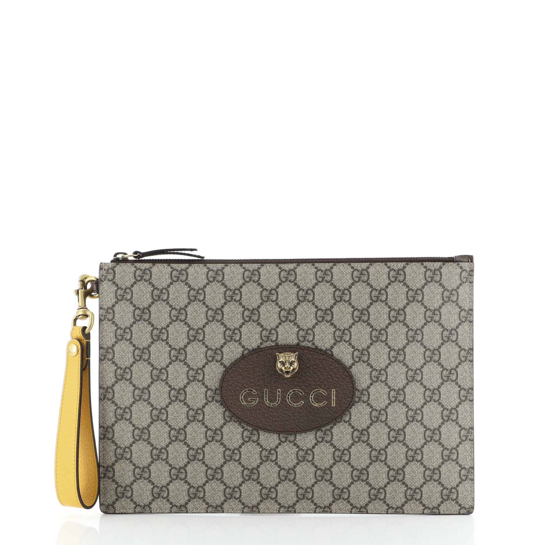 Animalier Wristlet Clutch GG Coated Canvas Medium