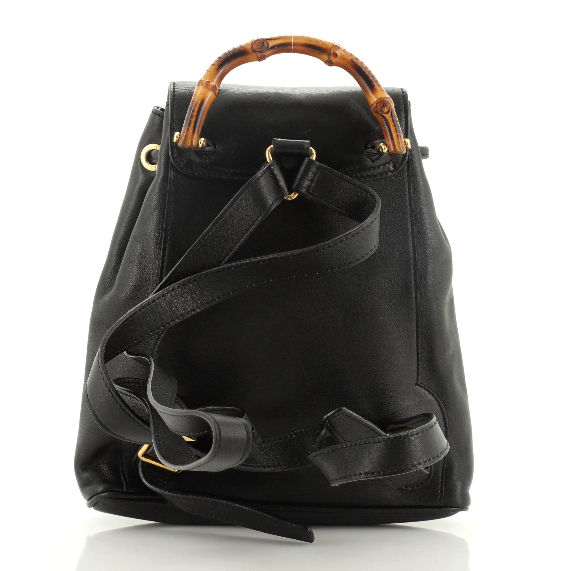 Vintage Bamboo Backpack Leather Mini