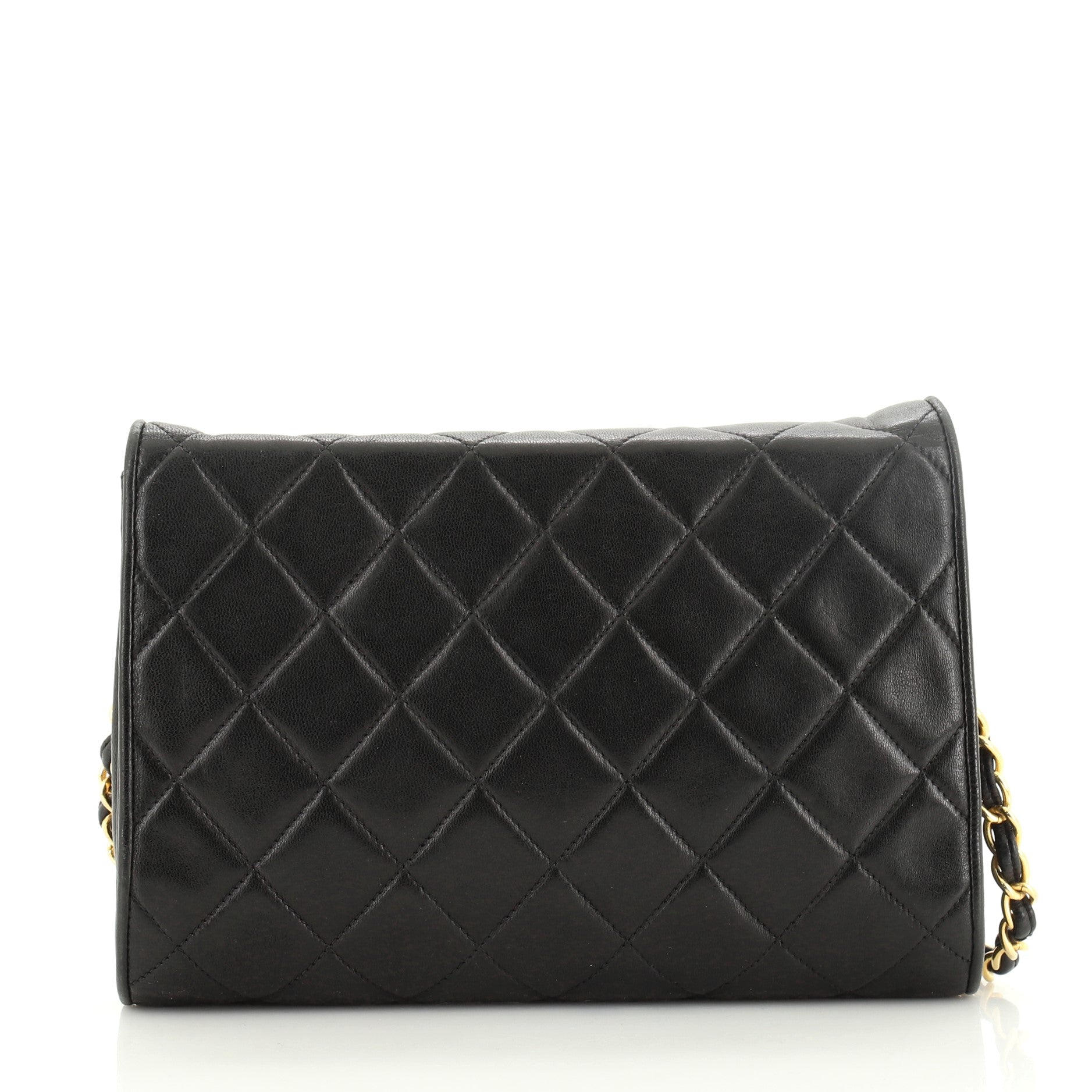 Vintage Button Envelope Shoulder Bag Quilted Leather Mini