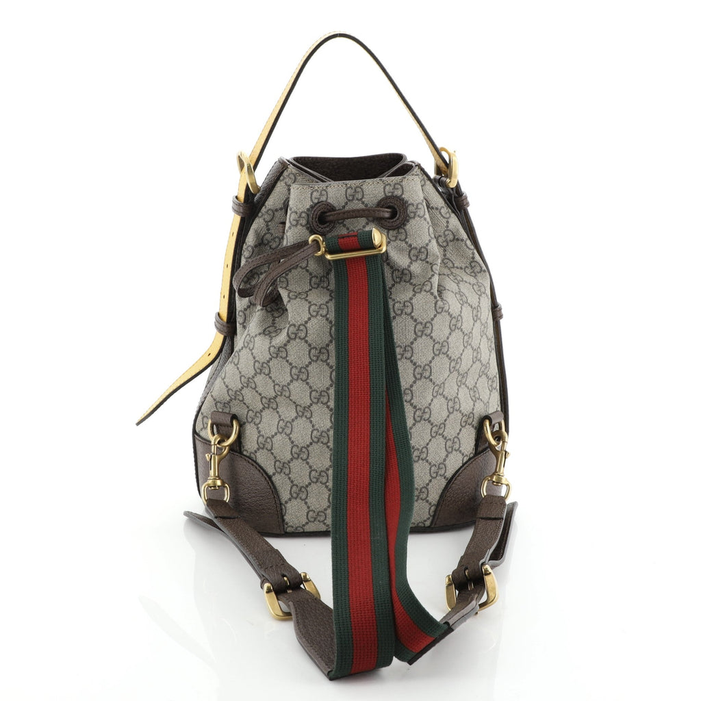Neo Vintage Drawstring Bucket Backpack GG Coated Canvas Mini