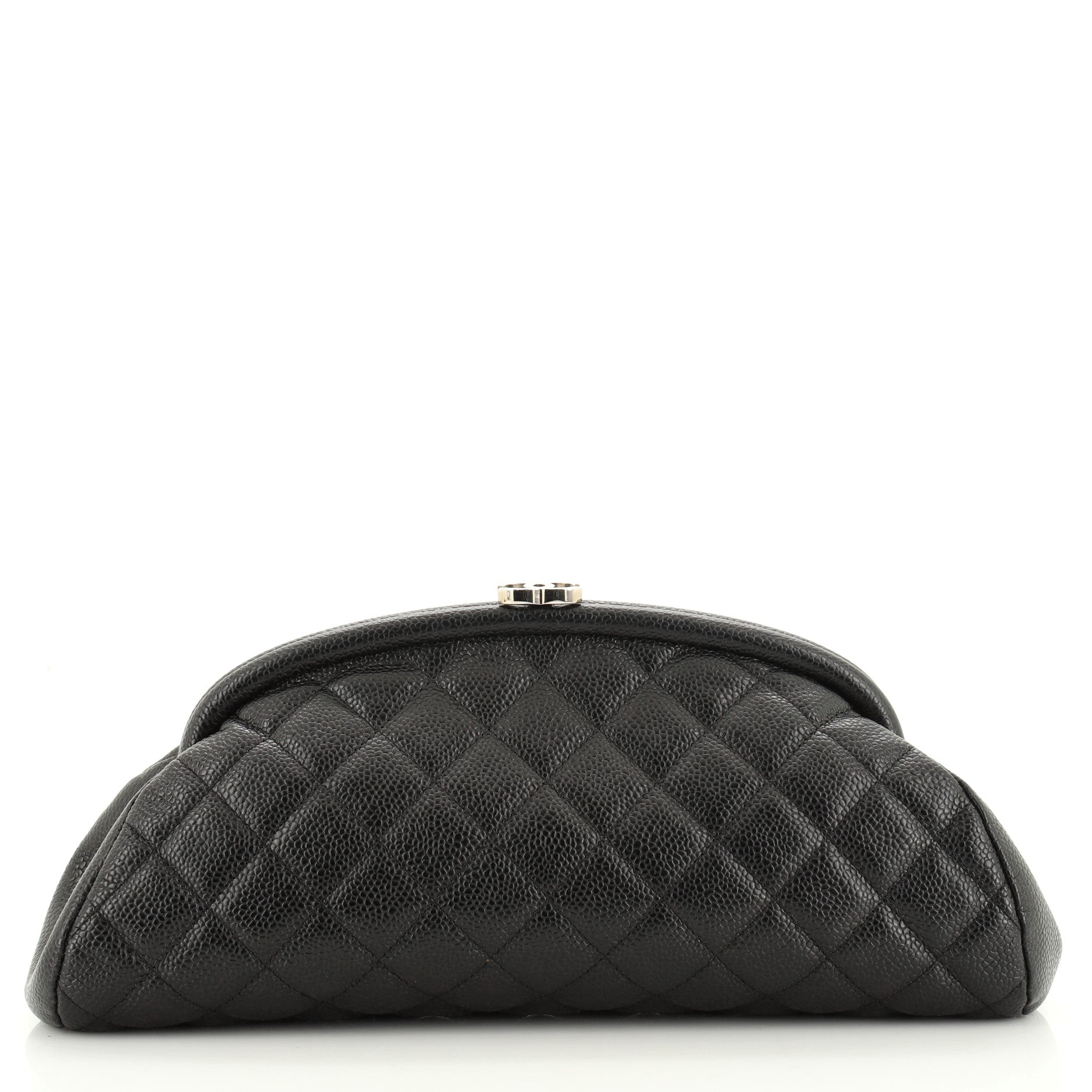 Timeless Clutch Quilted Caviar