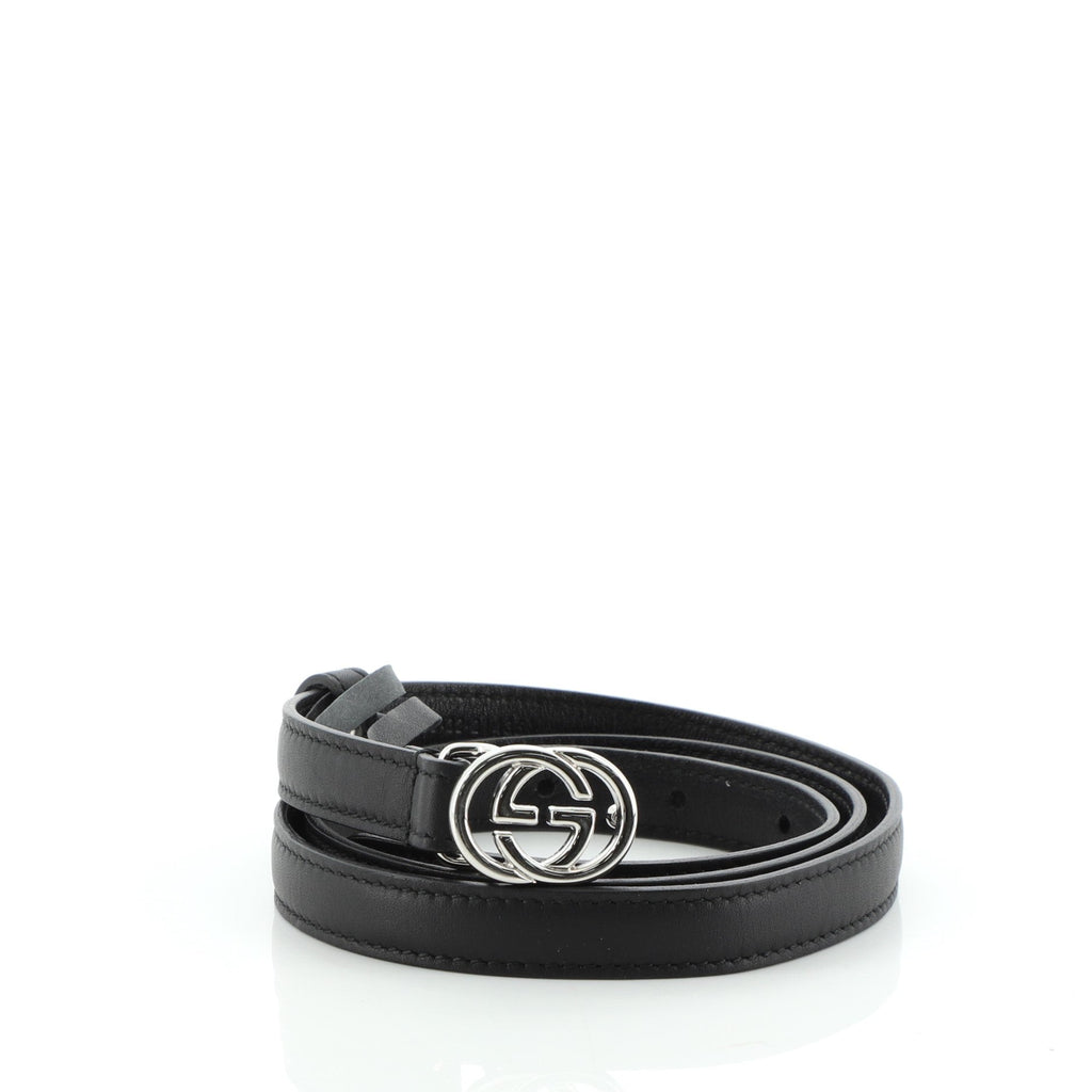 Interlocking G Belt Leather Thin