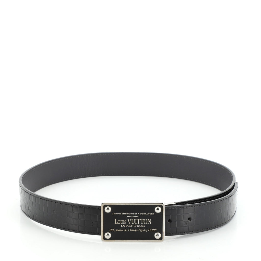 Inventeur Belt Damier Embossed Leather Medium 90