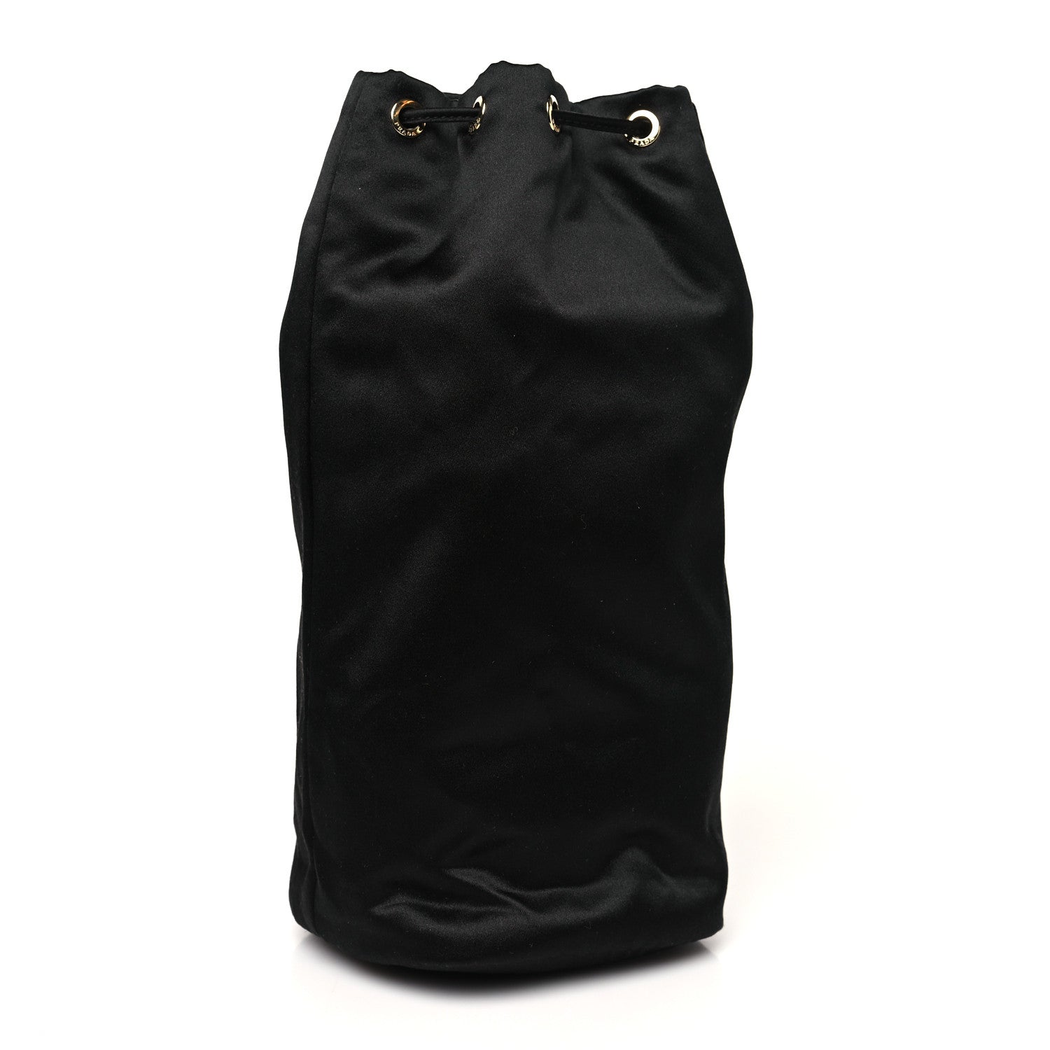 Satin Vela Drawstring Pouch Black