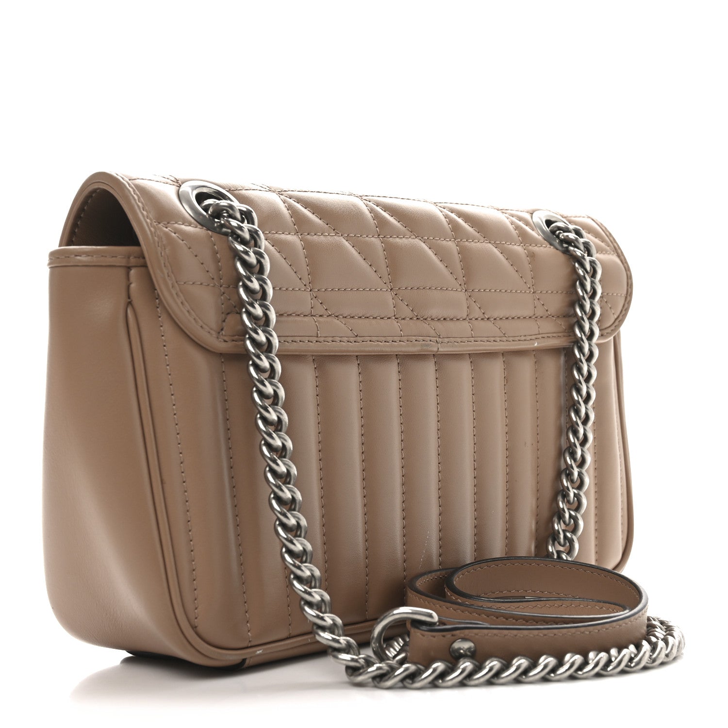 Calfskin Matelasse Aria Small GG Marmont Shoulder Bag Camelia