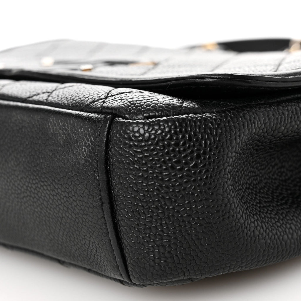 Caviar Quilted Medium CC Filigree Flap Black