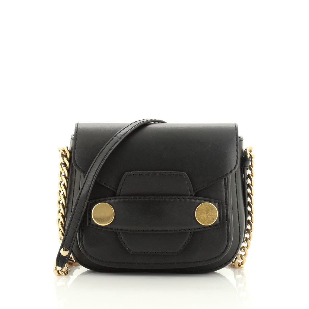 Popper Crossbody Bag Faux Leather Mini