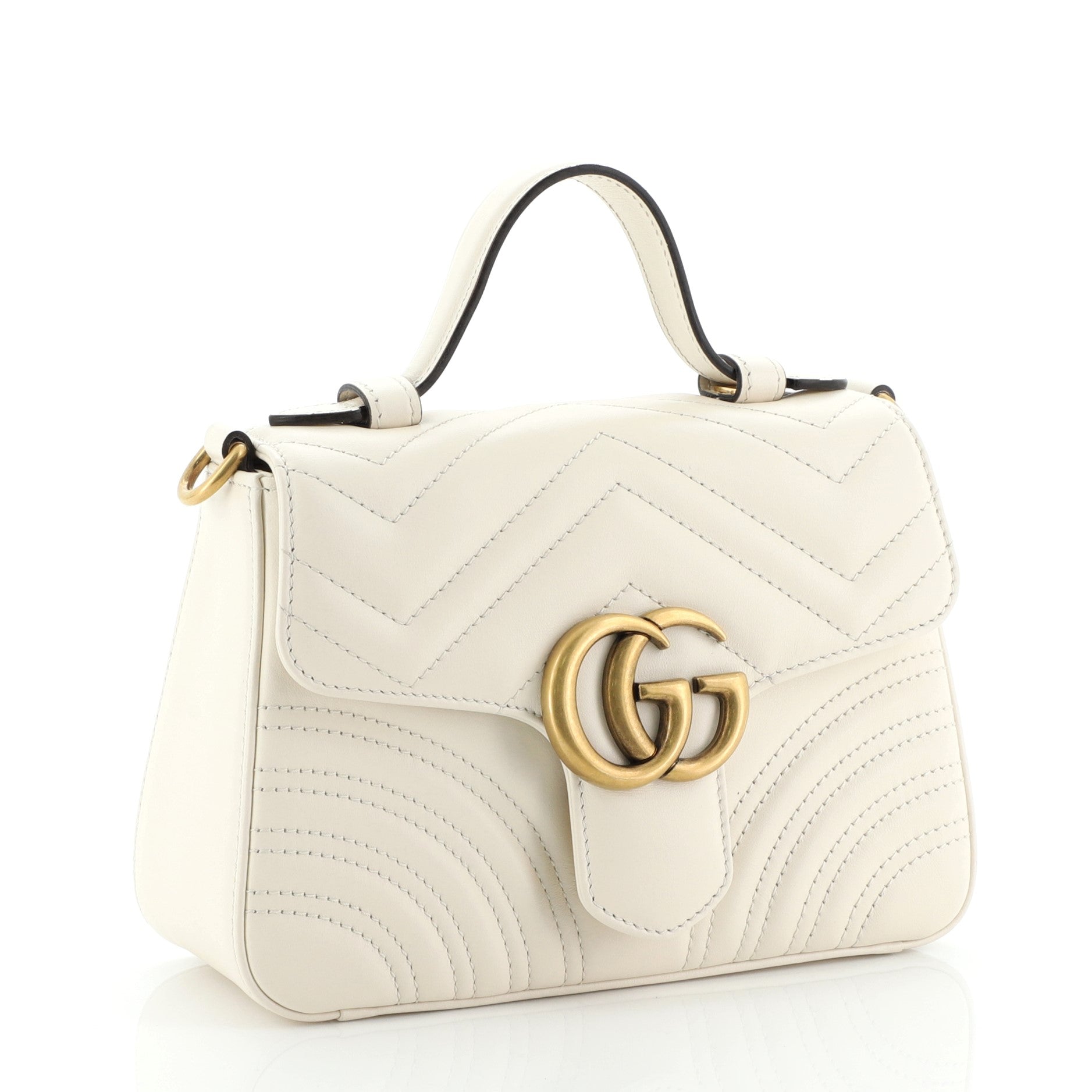 GG Marmont Top Handle Flap Bag Matelasse Leather Mini