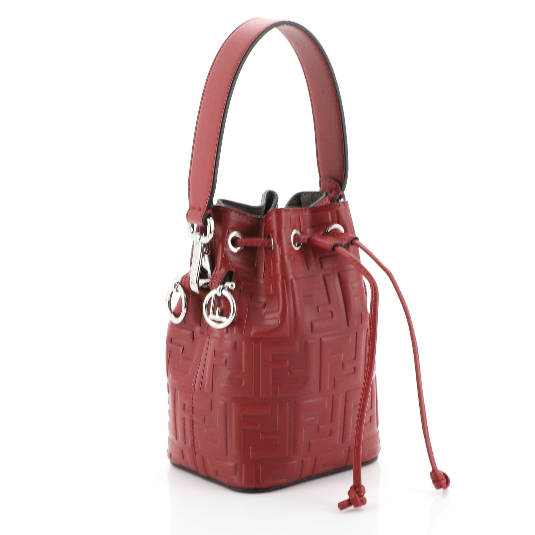 Mon Tresor Bucket Bag Zucca Embossed Leather Mini