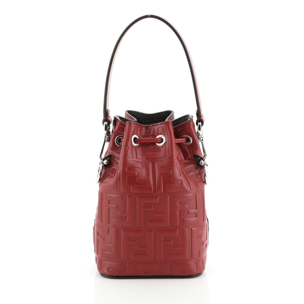 Mon Tresor Bucket Bag Zucca Embossed Leather Mini
