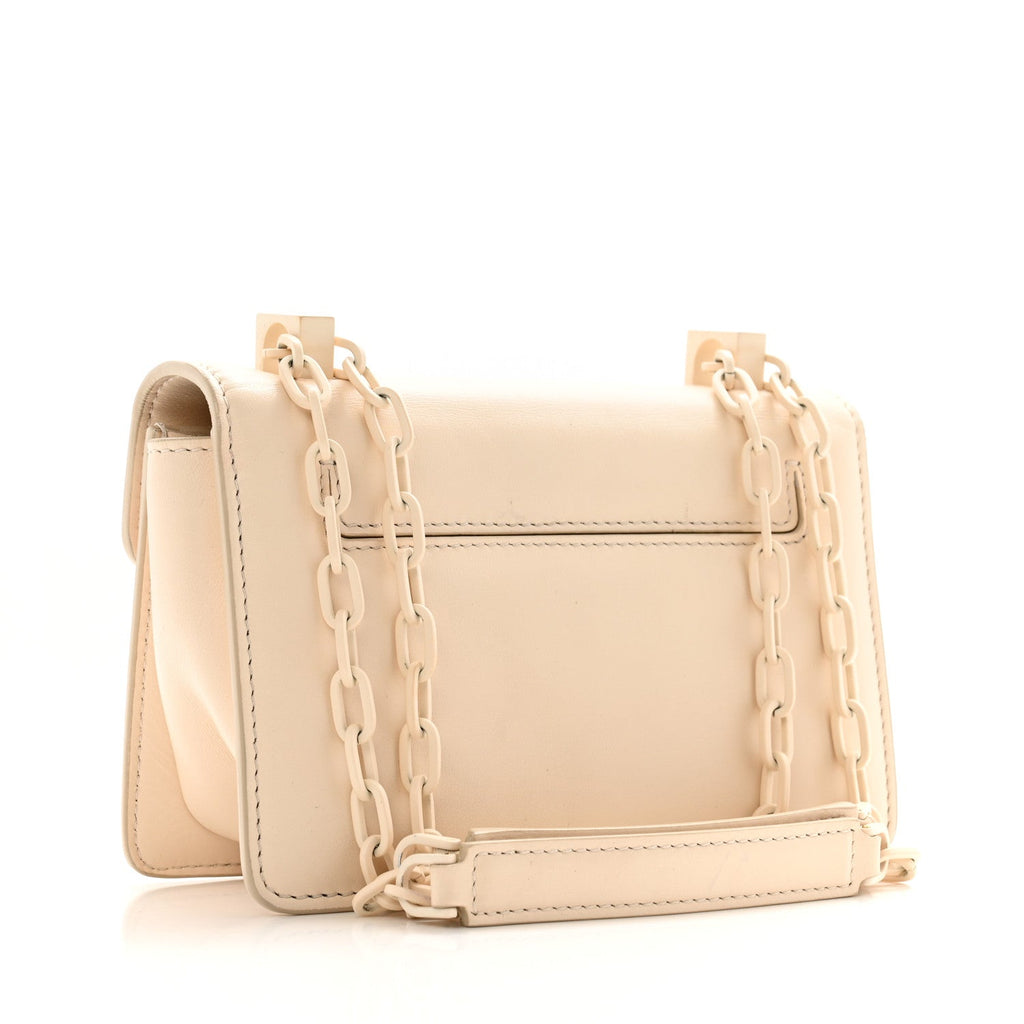 Calfskin Small T Clasp Chain Bag Vanilla