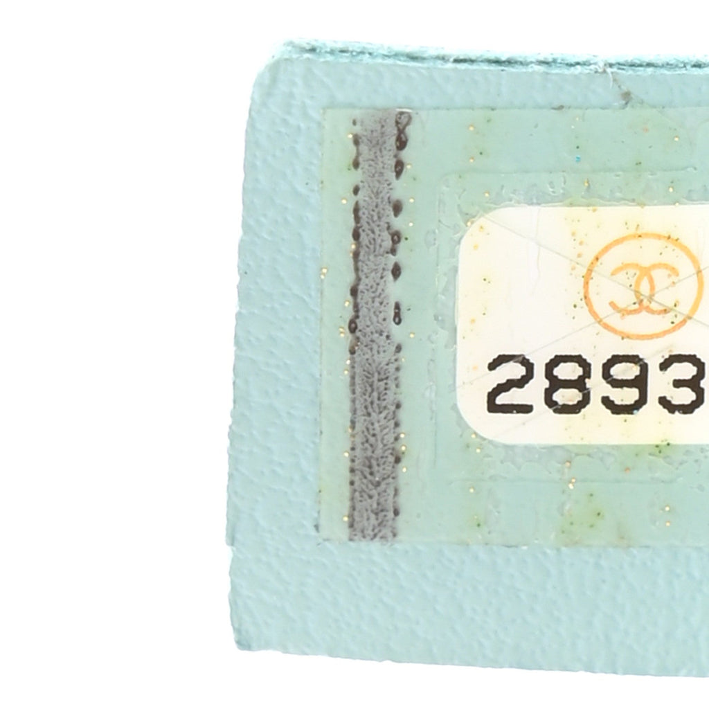 Calfskin Quilted Top Handle Flap Light Blue