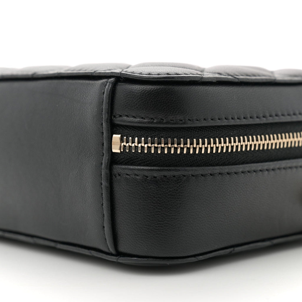 Lambskin Quilted CC Pearl Crush Camera Case Black