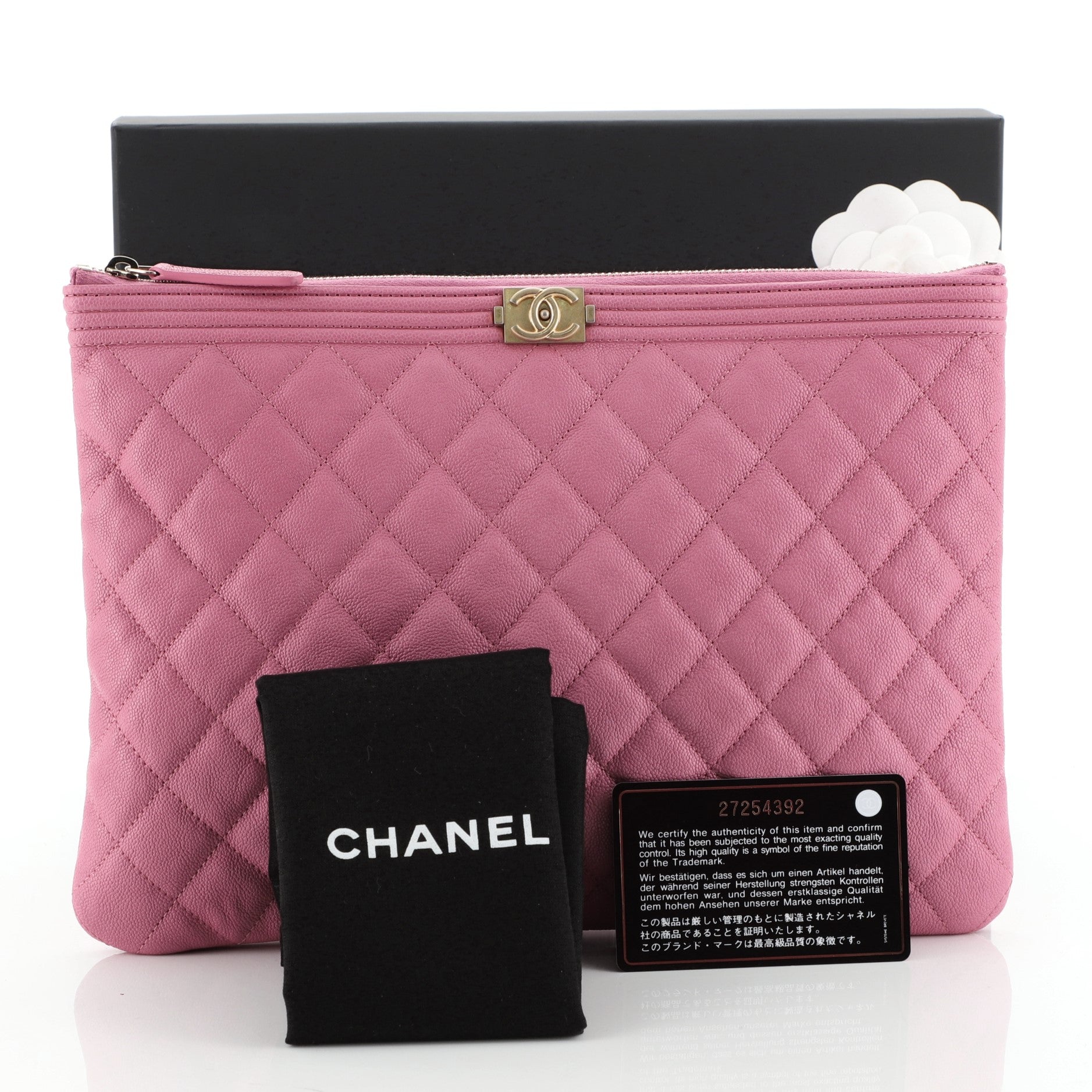 Boy O Case Clutch Quilted Caviar Medium