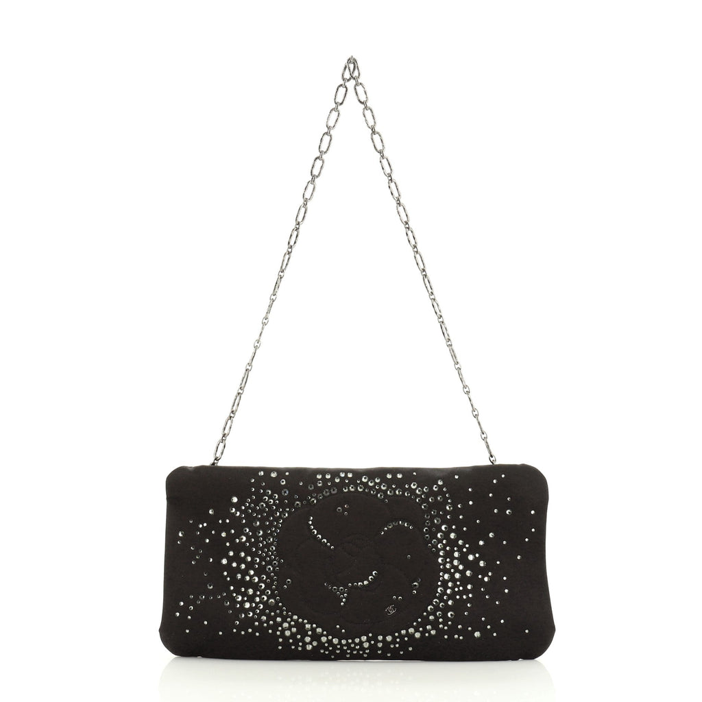 Camellia Diamante Convertible Clutch Crystal Embellished Satin Small