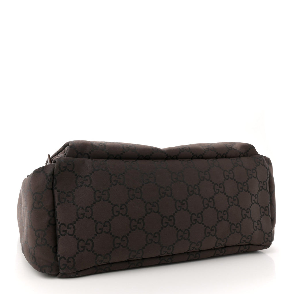 Nylon Monogram Extra Large Satchel Dark Brown