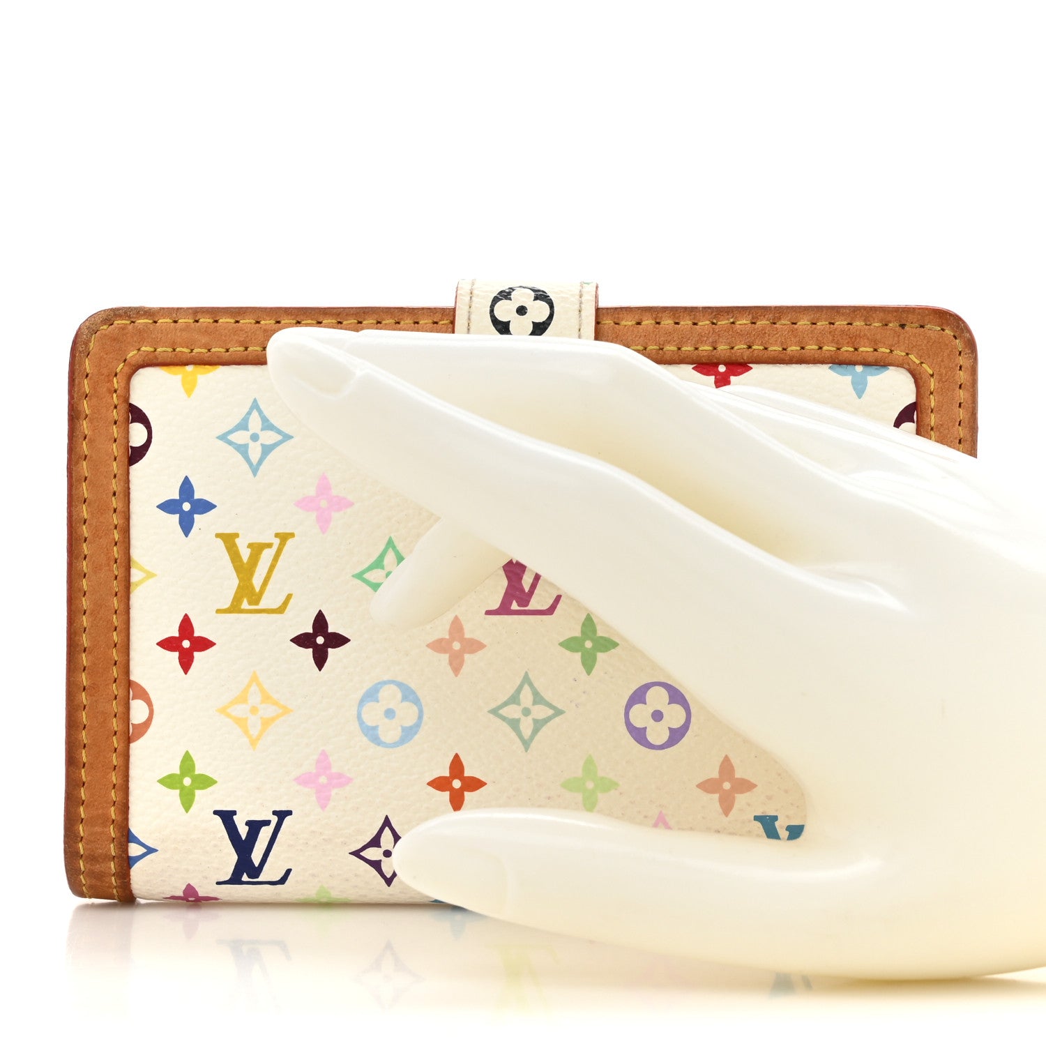 Monogram Multicolor French Purse Wallet White