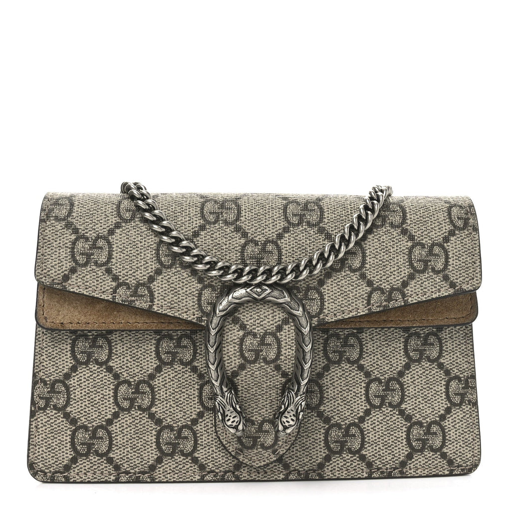 GG Supreme Monogram Super Mini Dionysus Shoulder Bag Taupe