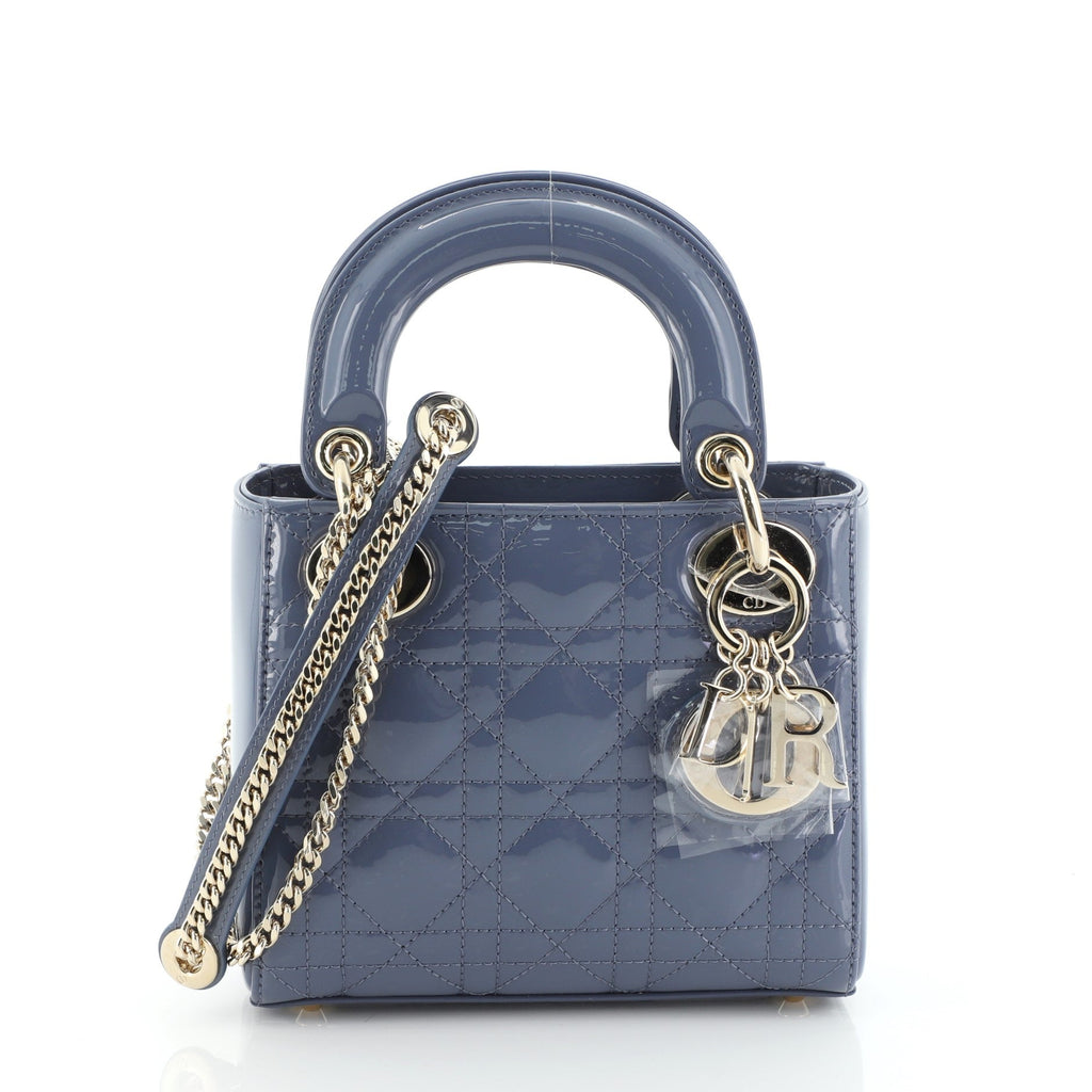 Lady Dior Chain Bag Cannage Quilt Patent Mini