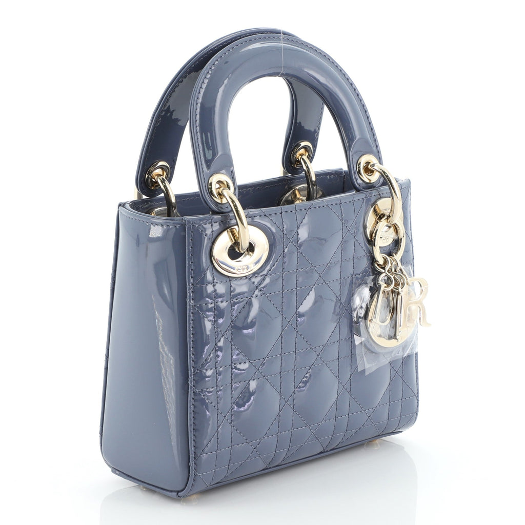 Lady Dior Chain Bag Cannage Quilt Patent Mini