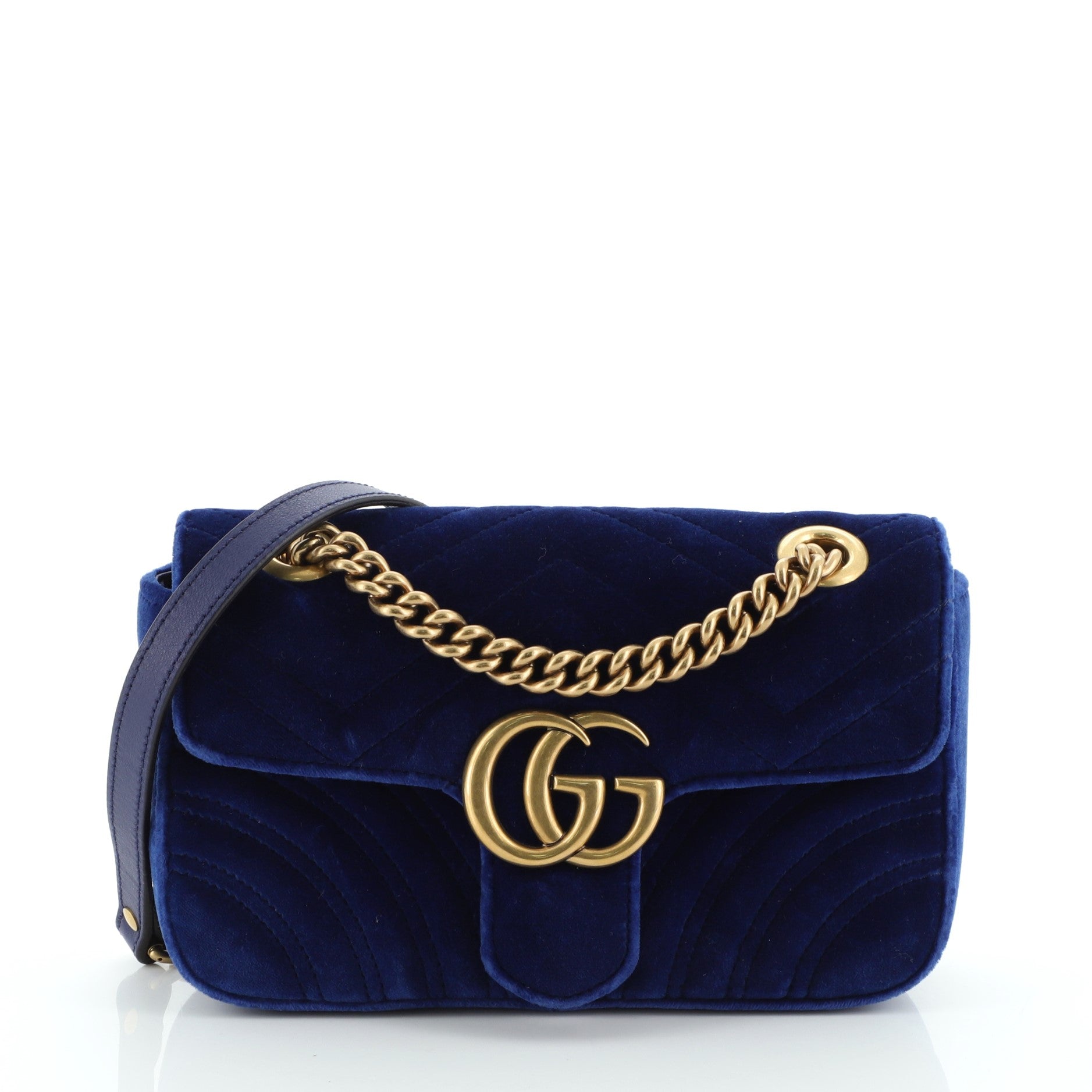 GG Marmont Flap Bag Matelasse Velvet Mini