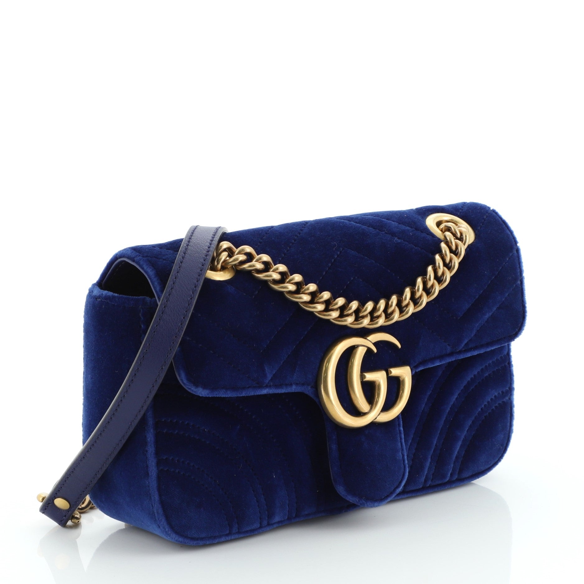 GG Marmont Flap Bag Matelasse Velvet Mini