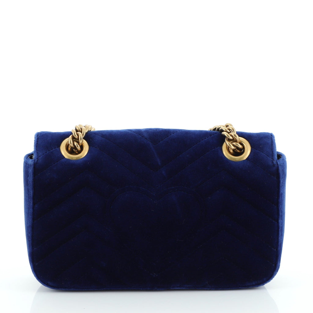GG Marmont Flap Bag Matelasse Velvet Mini