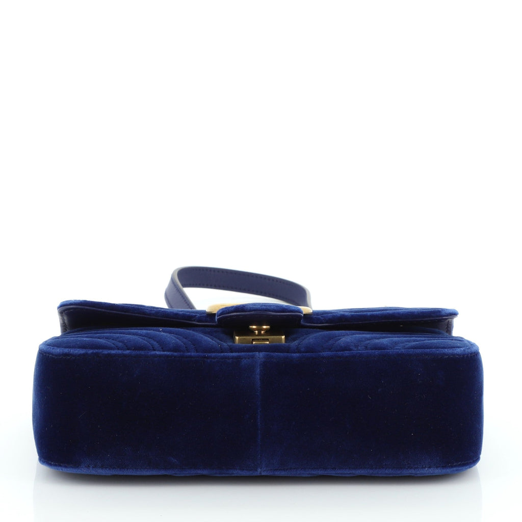 GG Marmont Flap Bag Matelasse Velvet Mini