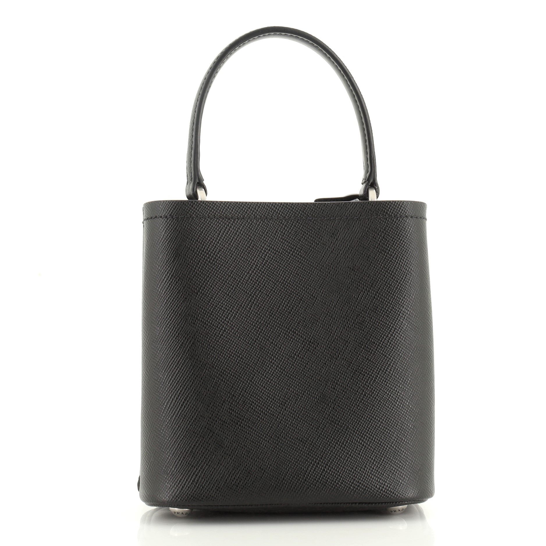 Convertible Bucket Bag Embellished Saffiano Leather Mini