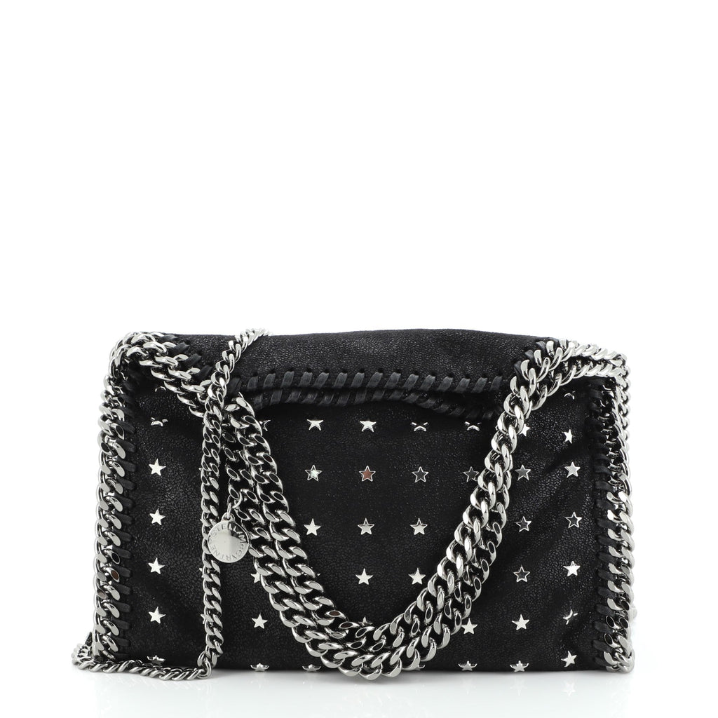 Falabella Fold Over Crossbody Bag Studded Shaggy Deer Mini