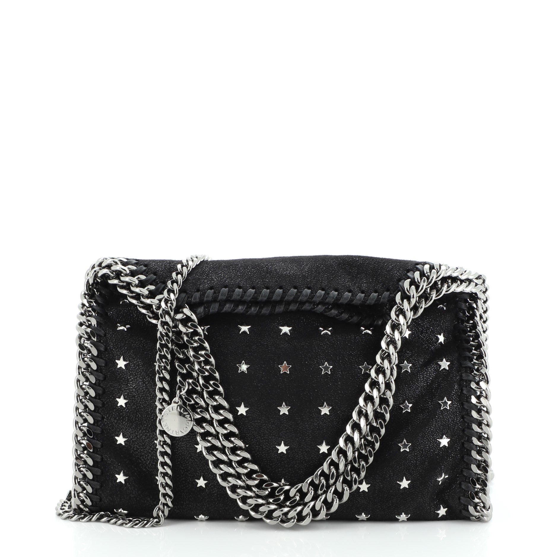 Falabella Fold Over Crossbody Bag Studded Shaggy Deer Mini