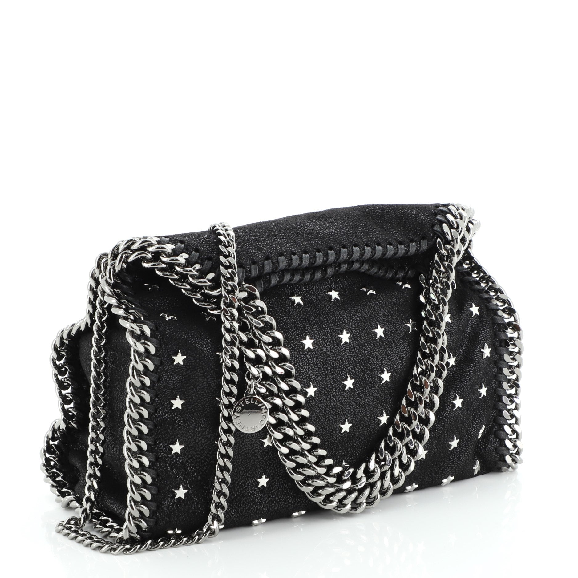 Falabella Fold Over Crossbody Bag Studded Shaggy Deer Mini