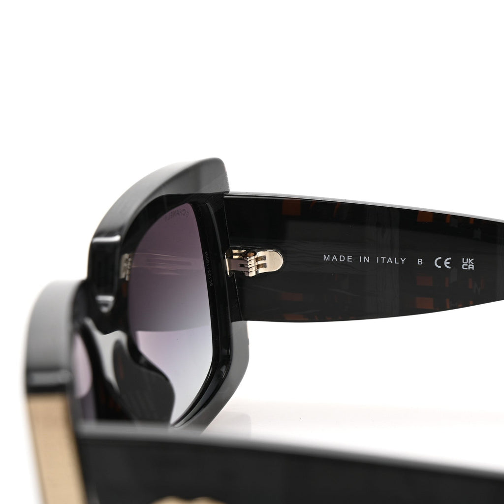 Acetate Rectangle Sunglasses 5435-A Black
